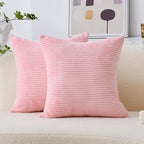 Home Brilliant 26x26 Pillow Covers for Couch Bed Decor Pink Soft Velvet Euro Pillow Shams for Sofa Parties, 26 inches, 66 cm, Set of 2, Pink