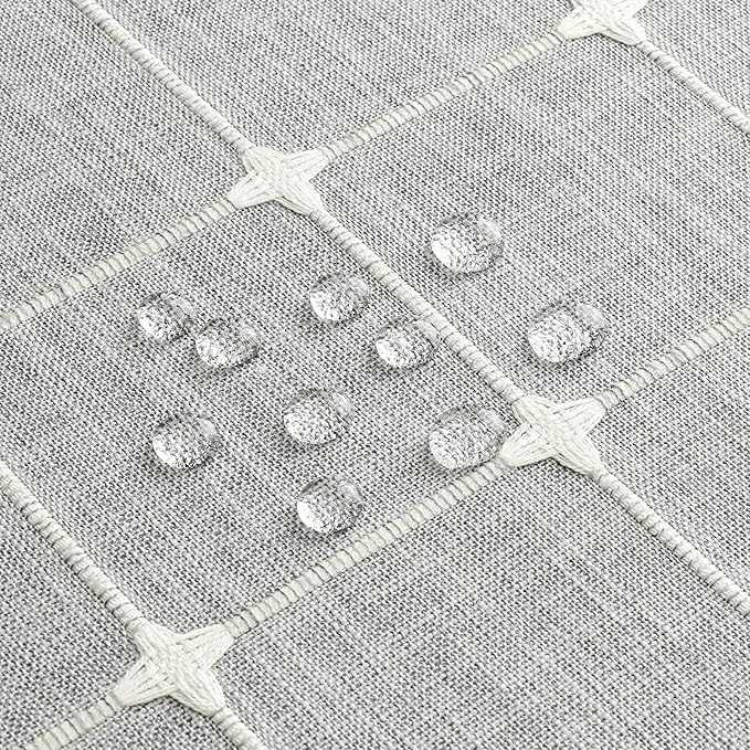 MitoVilla Grey Boho Shower Curtains for Modern Farmhouse Bathroom Decor, Country Thick Polyester Linen Fabric Shower Curtain, Rustic Tassel Cloth Shower Curtain, 72 x 72, Light Grey