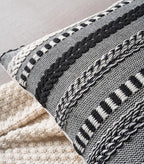 Boho Throw Pillow Covers 22x22 Inch Set of 2, Farmhouse Decorative Couch Pillow Cases, Black Accent Pillows of Bed, Sofa Bedroom Living Room Home Decor Cushion Cover