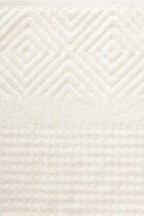 Texere 100% Organic Cotton Jacquard 650 GSM Premium Bath Towel Set - Extra Absorbent Quick Dry and Plush (Cable, Light Taupe, 2 Bath & 2 Hand Towels)