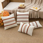 MIULEE Set of 2 Rust Fall Decorative Pillow Covers 18x18 Inch Farmhouse Rustic Boho Couch Throw Pillows Modern Cotton Cushion Covers Retro Cute Macrame Woven Home Decor for Bed Sofa Chair