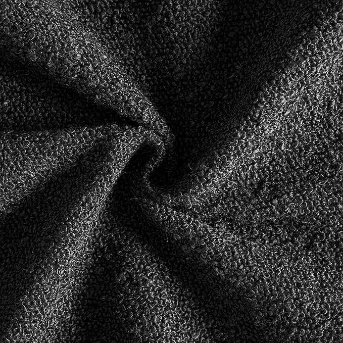MIULEE 22x22 Inch Decorative Euro Sham Throw Pillows for Bed Set of 2 Textured Boucle Neutral Winter Throw Pillow Covers Black Accent Solid Euro Couch Pillowcases Sofa Livingroom Home Decor