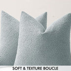 MIULEE Textured Boucle Throw Pillow Cover Light Blue Accent Solid Eruo Sham Pillow Case Decorative Soft Pack of 1 Couch Cushion Chair Sofa Bedroom Livingroom Home Decor,24x24 Inch
