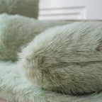 Neelvin Green Faux Fur Cozy Fluffy Double-Sided Decorative Throw Pillow Covers 20x20 inch Set of 2,Velvet Pillowcase Cushion Case for Sofa Couch
