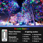 KNONEW 403FT 1000 LED Christmas Lights Outdoor String Lights 8 Modes & Timer Fairy Light Plug in Waterproof LED String Lights for Xmas Yard Tree Wedding Party Holiday Decorations (Multicolor)