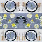 Solino Home Linen Small Table Runner 36 Inches - Athena, 100% Pure Linen Chambray Indigo Table Runner 14 x 36 Inch Ideal for Dresser and Coffee Tables - Christmas, Holiday