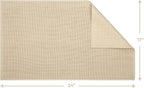 Cotton Paradise 100% Cotton Non Slip Bath Mats for Bathroom, 17x24 inch Soft Absorbent Quick Dry Machine Washable Floor Bath Mat, Beige