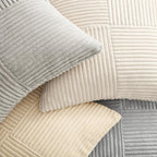 Topfinel Decorative Neutral Throw Pillow Covers for Couch,Boho Cozy Soft Cushion Covers Set of 4 with Corduroy,Accent Pillowcases for Sofa,Bed,Living Room Home Decor 20×20 Inch (Cream,White)