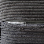MIULEE Dark Grey Corduroy Lumbar Pillow Covers 12x20 Inch 12x20 Inch with Splicing Set of 2 Soft Boho Pillow Covers Broadside Decorative Textured Pillowcases for Couch Bed Livingroom