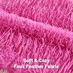 FUTEI Hot Pink Decorative Throw Pillow Covers 12x20 Inch Set of 2,Soft Fluffy Faux Feather Texture Lumbar Pillow Cases,Modern Home Luxury Decor for Couch Bed Living Room