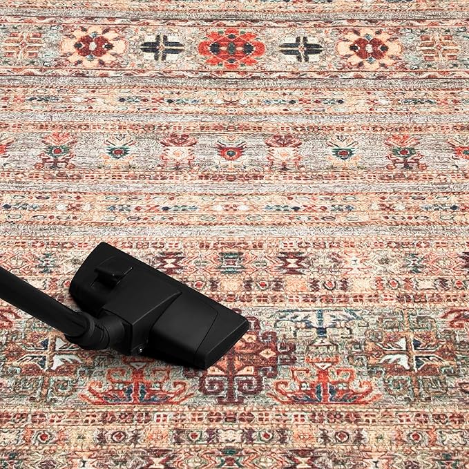 Keen Home Design 4x6 Rug - Machine Washable Area Rug with Non-Slip Backing, Ideal for Living Room, Dining Room, Bedroom - Vintage, Easy Clean, Durable, Low Pile Rug - (4' x 6')