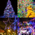 WATERGLIDE Extra Long 328 FT Fairy String Lights, 1000 LED Outdoor Green Wire Christmas Lights, Plug in Mini Light 8 Modes & Waterproof for Outside Xmas Tree Holiday Wedding Party Decor, Multicolor
