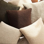 Foindtower Pack of 2, Curly Faux Fur Decorative Throw Pillow Covers Soft Fuzzy Plush Cushion Case with Zipper Cozy Pillowcase for Home Living Room Couch Bed Sofa 22 x 22 Inch,Light Ivory