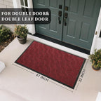 Yimobra Large Door Mat 47x32, All-Weather Waterproof Non-Slip Welcome Matt Outdoor, Heavy Duty Non Slip Doormat for Entryway for Patio and Garage Indoor, Easy Clean, Black Red