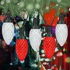 TW SHINE C9 Christmas Lights, 100 LED 66 FT Christmas String Lights Outdoor with 8 Modes Timer Waterproof Connectable for Indoor Yard Xmas Tree House Decorations (Red and White)