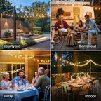 OHLUX 35FT Solar Globe String Lights Outdoor, Waterproof Solar Patio Lights with Remote, 17 Shatterproof ST38 LED Filament Bulbs, 2200K Soft White, Dimmable Edison Hanging Lights for Gazebo, Deck