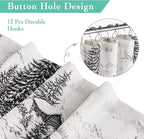 KGORGE Grey Forest Shower Curtain Liner for Bathroom, Linen Textured Semi Sheer Washable Quick Dry Privacy Screen Décor Modern Farmhouse Shower Curtain with 12 Hooks, W 72 x L 72, 1 Panel