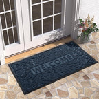 Yimobra Large Welcome Mat 47x24, Waterproof Non-Slip Outdoor Mats for Front Door Outside Entrance, Low-Profile Entryway Mat Indoor for Garage Patio, Blue