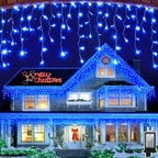82FT 810 LED Outdoor Christmas Lights - 180 Ice Drops, 12 Pro Modes with Timer Memory & Brightness, Waterproof Hanging Ice String Light for Holiday Wedding Garden Fence House Decor (Blue)