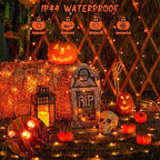 JMEXSUSS 2 Pack Halloween Solar Lights Outdoor, Total 400 LED 151FT Orange Solar Lights Outdoor Waterproof, 8 Modes Christmas String Light for Outside Tree Patio Yard Garden Halloween Decorations