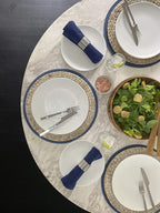 bzyoo 12 Piece White Melamine Dinnerware Set - Durable, Easy to Clean Plates and Bowls - Ideals for Parties, Camping Dish Set BPA Free Organica White Collection