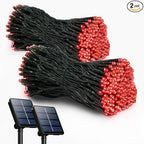 2 Pack Solar String Lights Outdoor, 200 LED Extra-Long 72FT Solar Powered Lights with 8 Lighting Modes, Waterproof Outdoor Lighting Decoration for Garden, Patio, Balcony, Xmas, Wedding, Party