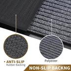 Yimobra Front Door Mat Outdoor Indoor Entrance, 100% Waterproof All-Season All Weather Doormat, Welcome Matt Outside Entry, Non Slip, Low Profile, Heavy Duty Patio Porch Floor Mat,29.5x17, Gray White