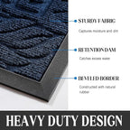 Yimobra Welcome Mat Outdoor 29.5x17, Waterproof Non-Slip Outdoor Mats for Front Door Outside Entrance, Low-Profile Entryway Mat Indoor for Garage Patio, Blue