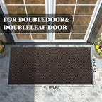 Yimobra Large Door Mat 47x24, All-Weather Waterproof Non-Slip Welcome Matt Outdoor, Heavy Duty Non Slip Doormat for Entryway for Patio and Garage Indoor, Easy Clean, Brown