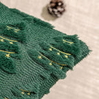 AQOTHES Christmas Tree Decorative Green Throw Pillow Covers 24x24 Set of 2, Faux Fur Farmhouse Throw Pillows Cushion Cases for Xmas Winter Holiday Home Decor