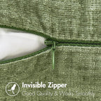 MIULEE Pack of 2 Couch Throw Pillow Covers 12x20 Inch Spring Soft Sage Green Chenille Pillow Covers for Sofa Living Room Solid Dyed Pillow Cases