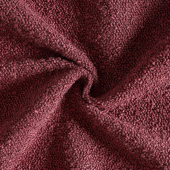MIULEE 20x20 Inch Christmas Decorative Pillow Covers for Couch Bed Set of 2 Textured Boucle Neutral Winter Throw Pillows Burgundy Accent Solid Cushion Pillowcases Sofa Livingroom Home Decor