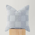 Double Stitch 100% Cotton Throw Pillow Covers - Checkered Tufted Boho Decorative Pillow Covers 20x20, Made in India, Square Cushion Case, Modern Home Decor for Couch, Sofa, Living Room, Arctic Blue