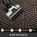 Yimobra Outdoor Mats for Front Door, Stops Mud & Dirt at Entrance, Fits Garage & Patio, All-Weather Waterproof Non Slip Outdoor Indoor Welcome Mat, 29.5x17 Brown
