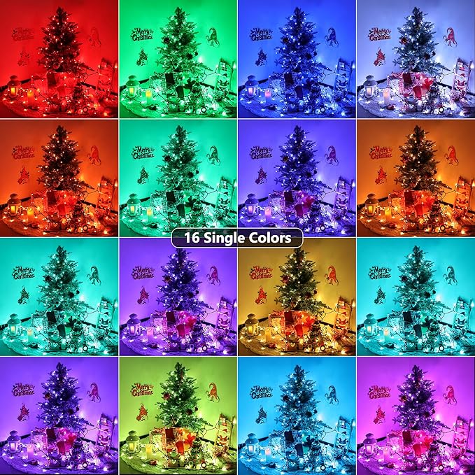 Toodour Christmas Lights RGB String Lights, 115ft 350 LED Color Changing String Light with Remote & Timer, Waterproof Xmas Tree Light for Home Yard New Year Party Indoor Outdoor Christmas Decorations