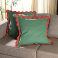Folkulture Throw Pillow Covers for Couch, 20x20 Decorative Couch Pillows for Living Room | 100% Cotton Boho Pillow Case for Christmas Décor, Cute Outdoor Pillows, Xmas Party Accent Pillows (Mistletoe)