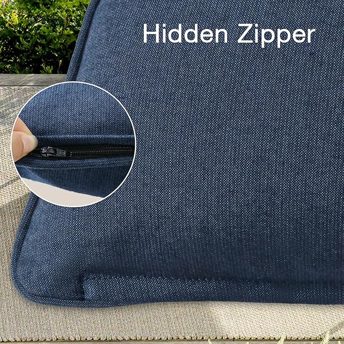 Sunbrella Decorative Outdoor Water Repellent Throw Pillows with Inserts, Set of 4, 18" x18" Pillows for Patio, Backyard, Bed, Couch, and Patio Furniture, Specrtum Indigo