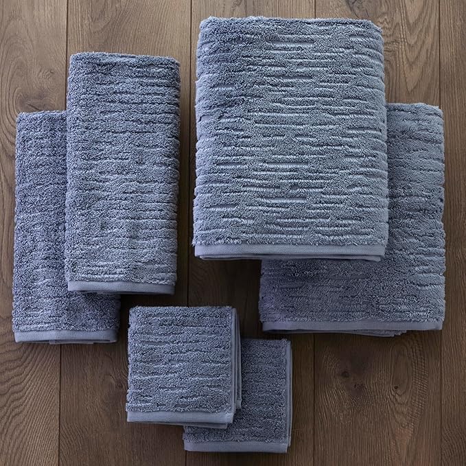 SKL Home CloudSoft Cotton Luxury 6-Piece Towel Set, Smoke Blue