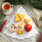 Marble Christmas Tree Cheese Board Marble Christmas Tree Shaped Charcuterie Cutting Board Decorative Serving Tray for Xmas Gift Decoration Kitchen Food Fruit