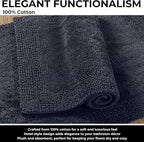 Craft Bedding Bathroom Mat - White Cotton Reversible, Machine Washable 21x34 DK Grey