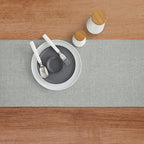 Solino Home Linen Table Runner 120 Inches Long - Athena, 100% Pure Linen Chambray Grey Table Runner 14 x 120 Inch for Dining, Fall, Autumn, Halloween, Thanksgiving