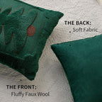 DFXSZ Christmas Pillow Covers 20x20 Green Big Christmas Tree Decoration Soft Plush Faux Fur Jacquard Throw Pillows for Bedroom Sofa Holiday Festivals Winter Home Decor PTK068A20