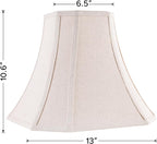 Beige Square Cut Corner Bell Lamp Shade Medium Lampshade 6.5``Top×13``Bottom×10.6``Hight(Spider) Rustic Lamp Shade for Table & Floor Lamp - Lampshade Replacement