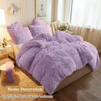 XeGe Faux Fur Lavender Pillow Cases, Plush Shaggy Soft Fluffy Light Purple Decorative Pillowcases, Furry Fuzzy Pillow Shams with Zipper Closure, Set of 2 (King, Orchid Tint)
