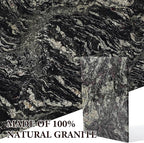 Koville Natural Marble Cutting Board for Kitchen Counter, 12" x 8" x 0.4" Real Stone Slab Marble Cheese Board for Home Decor, Granite Pastry Boards Granite Cutting Boards Candle Plate - Black Fantasy