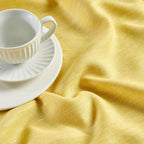 Solino Home Linen Table Runner 90 Inches Long - Athena, 100% Pure Linen Chambray Lemon Yellow Table Runner 14 x 90 Inch