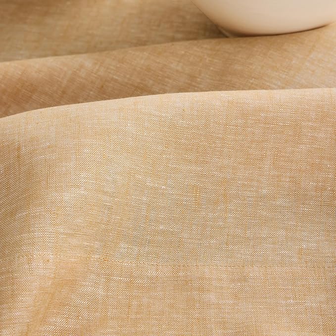 Solino Home Linen Table Runner 72 Inches Long - Athena, 100% Pure Linen Golden Nugget Dining Table Runner 14 x 72 Inch for Fall, Autumn, Thanksgiving