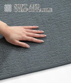 chakme Bathroom Rugs Mat U-Shaped 24x17, Ultra Thin Non Slip Bath Mat Small Quick Dry Absorbent Bath Mat for Bathroom Floor, (Light Blue, U-24"x17")