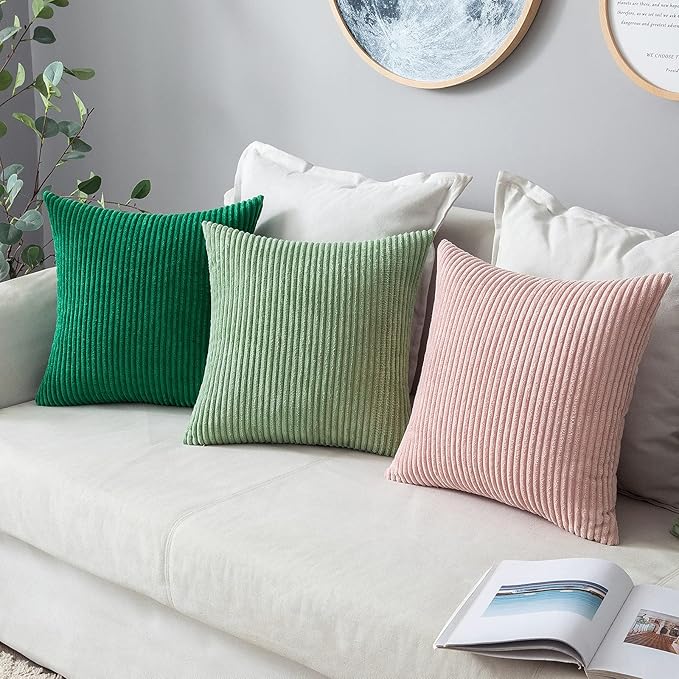 MIULEE Pack of 2 Pillow Covers Soft Soild Decorative Throw Pillow Covers Set Cushion Cases Pillowcases for Sofa Bedroom Car 12 x 20 Inch 30 x 50 Cm Sage Green