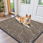 OLANLY Door Mat Indoor Outdoor Entrance, 47x32, Waterproof All-Weather All-Season Doormat, Sturdy Natural Rubber, Stain and Fade Resistant, Low Profile, Easy Clean Patio Entryway Mat, Brown